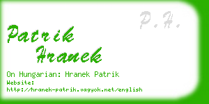 patrik hranek business card